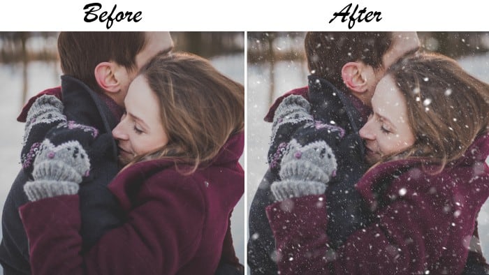Add snow to photo